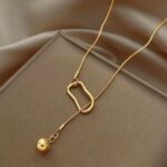 European Style Snake Chain Pendant Necklace for Women – Trendy Pull Ball Design, Creative High-End Jewelry - Image 4