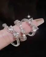 3pcs Bow Finger Ring Set – Elegant Stainless Steel Fashion Rings for Women & Girls - Image 4