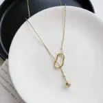 European Style Snake Chain Pendant Necklace for Women – Trendy Pull Ball Design, Creative High-End Jewelry - Image 3