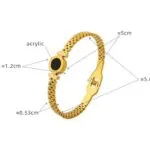 Stainless Steel Acrylic Couple Bangle with Carved Roman Numerals - Image 6