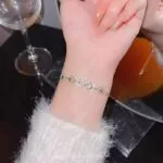 Gold-Plated Zircon Flower Bracelet for Girls – Korean Style Elegant Jewelry Gift - Image 4