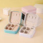 Mini Portable PU Leather & Flannel Zipper Jewelry Box – Multifunctional Travel Organizer for Rings, Necklaces, Earrings & Pendants - Image 7