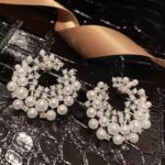 Pearl & Sparkling Zircon Stud Earrings ✨ Unique Irregular Round Design - Image 2