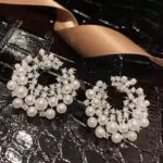 Pearl & Sparkling Zircon Stud Earrings ✨ Unique Irregular Round Design - Image 2