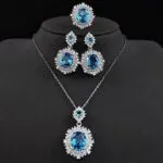 Elegant 3-Color Necklace, Earrings & Ring Set - Image 2