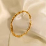 Youthway 18K Gold-Plated Bamboo Bracelet – Waterproof Stainless Steel Fashion Jewelry for Women - Image 4