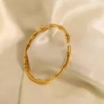 Youthway 18K Gold-Plated Bamboo Bracelet – Waterproof Stainless Steel Fashion Jewelry for Women - Image 4