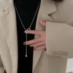 European Style Snake Chain Pendant Necklace for Women – Trendy Pull Ball Design, Creative High-End Jewelry - Image 2