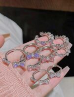 3pcs Bow Finger Ring Set – Elegant Stainless Steel Fashion Rings for Women & Girls