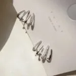 Diamond Claw Earrings Golden & Silver