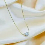 Tiny CZ Heart Pendant Necklace for Women - Image 3