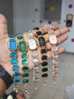 Elegant Emerald Green Rhinestone Women’s Watch – Fashion Casual Bracelet Watch for Ladies