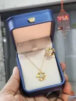 Daisy Flower Jewelry Set – Elegant Necklace & Ring Combo for Women