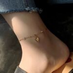 Women’s Elegant Heart Charm Anklet – Gold Stainless Steel Satellite Chain, Perfect Beach & Summer Gift - Image 2