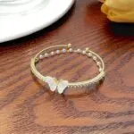 Light Luxury Double Fritillary Butterfly Pearl Bracelet – Elegant Women’s Open Personality Jewelry - Image 4