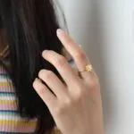Flower Shape Stainless Steel Ring for Women & Couples – Elegant Zircon Roman Numerals Design, Jewelry Gift with Box - Image 3