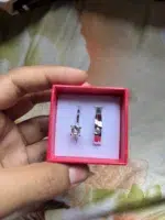 Zircon Stone Couple Ring Set with Gift Box – Elegant Matching Rings for Couples - Image 3