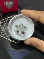 Zircon King & Queen Couple Ring Set with Gift Box – Elegant Matching Rings for Couples