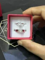 Zircon Stone Couple Ring Set with Gift Box – Elegant Matching Rings for Couples - Image 2