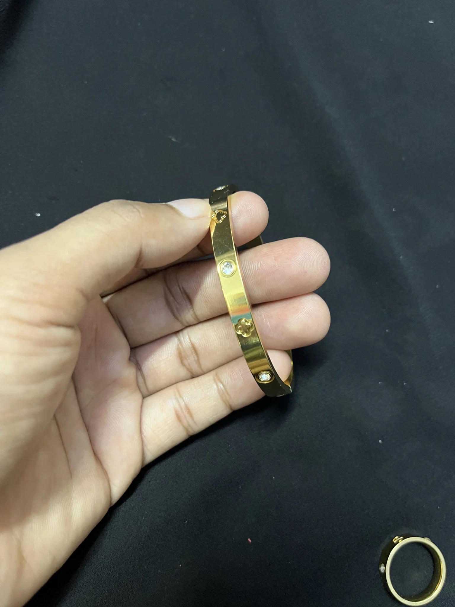 IMG_4225 Elegant Stainless Steel Cubic Zirconia Bracelet – Luxury Bangle Jewelry Gift for Women & Friends - Image 1