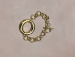 Stainless Steel Gold-Plated Single Circle Bracelet for Women