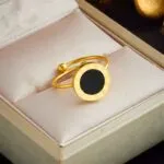 Time Stone Ring – Elegant Stainless Steel Ring for Women & Couples Fashion Roman Numeral Jewelry Gift