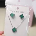 Stainless Steel Pendant Necklace & Stud Earrings | Stylish Brand Accessories - Image 4