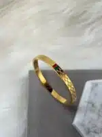 Fashionable Red & Green Charm Bangle for Women – Stainless Steel Gold Color Bracelet | Luxury Wedding Jewelry Gift - Image 4