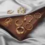8Pcs Gold Color Bow Rings Set for Women Girls — Adjustable Metal Crystal Rings - Image 7